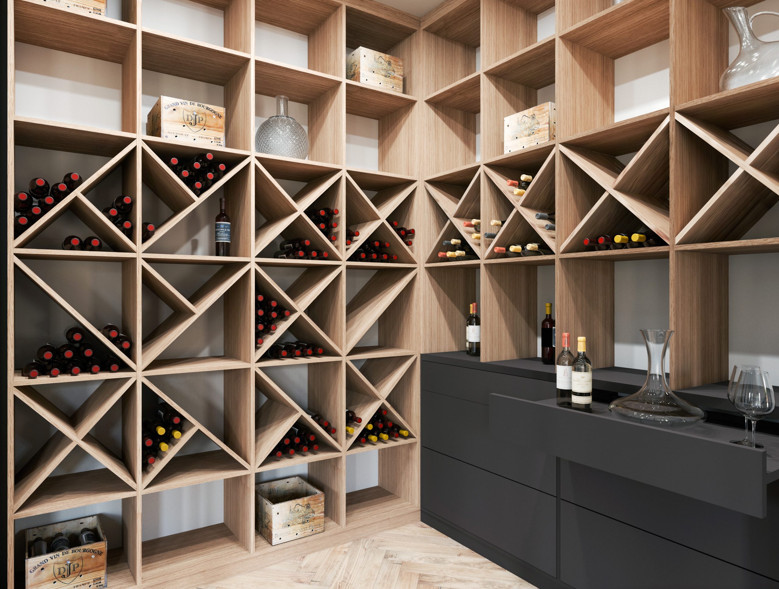 Etagères à vin, étagères pour cave à vin - Architecture Intérieure